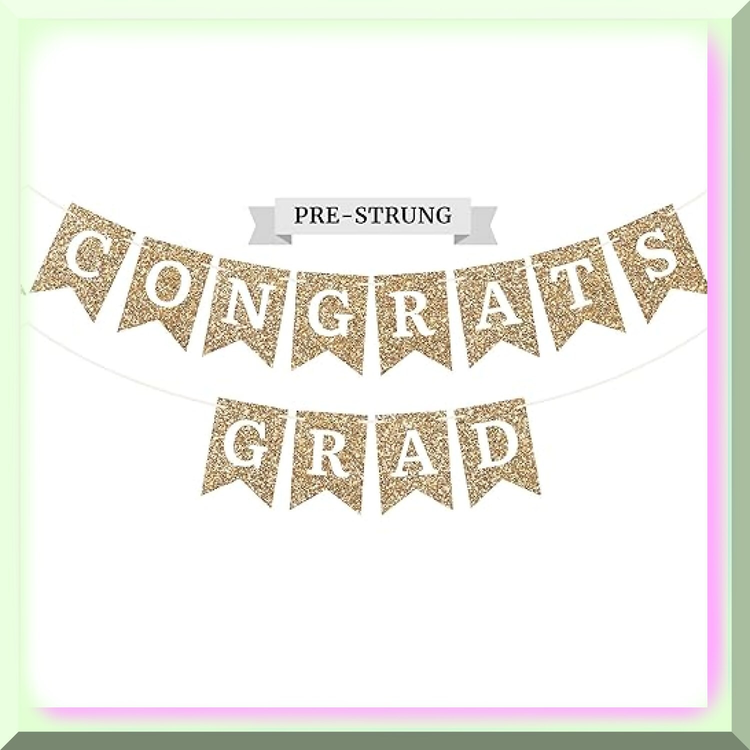 Graduation Celebration Banner with Glitter Garland