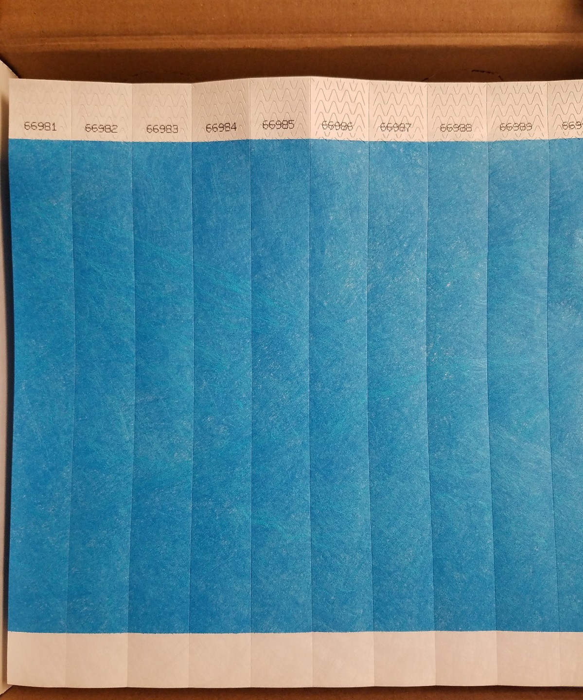 50 1″ NEON BLUE TYVEK WRISTBANDS, EVENT WRISTBANDS. PAPER WRISTBANDS