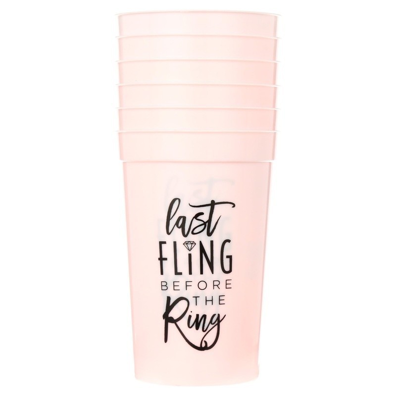 Bridesmaid Party Cups Last Fling Before the Ring Bachelorette Supplies 6 Pack US