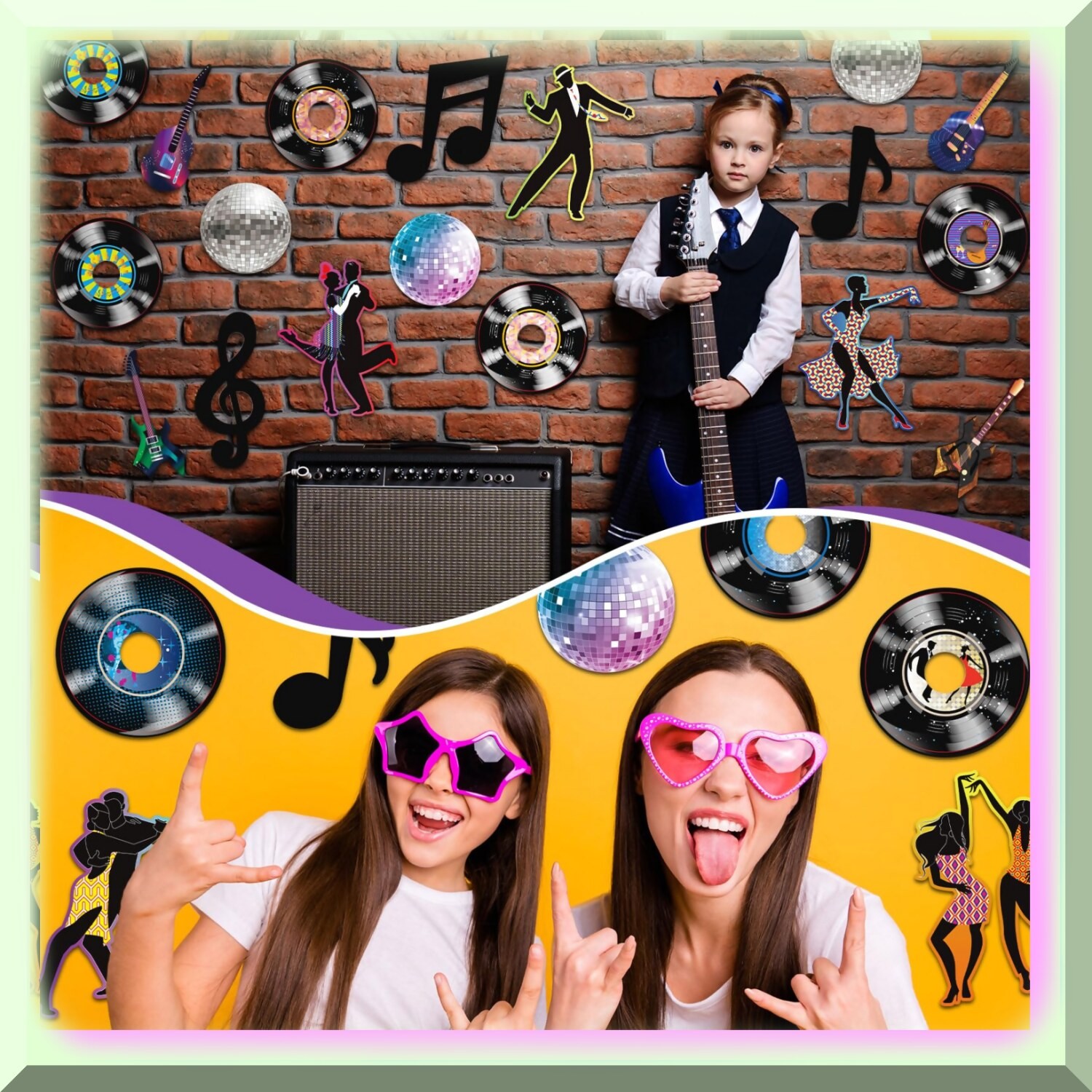 Music Notes and Disco Ball Party Decorations Set