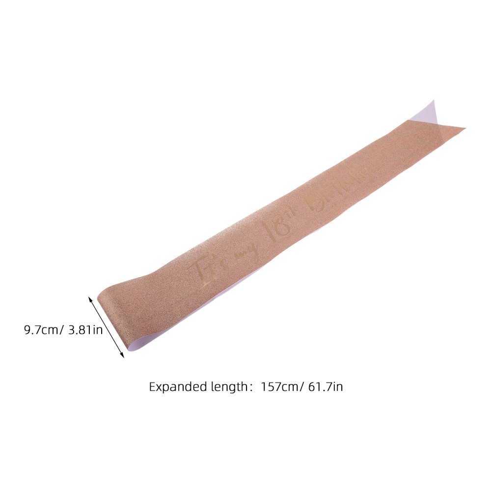 2Pcs Rose Gold 18Th Birthday Sash Fabric Belts for Girls Birthday Party Outfit
