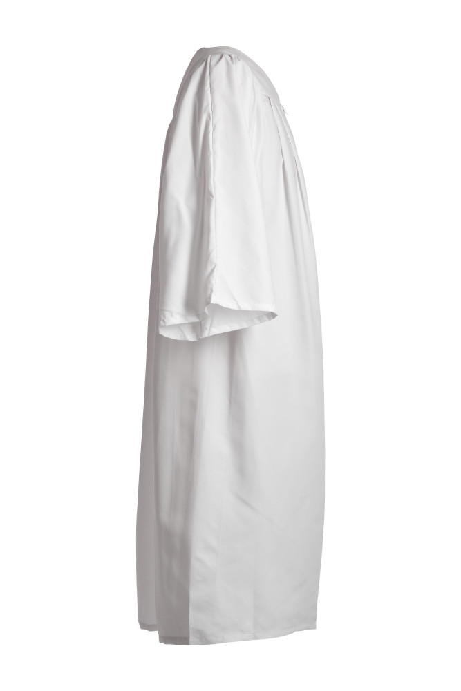 Choir Robe White Zip Gown Mens Priest Preacher Church Flat Pleat Graduation Lady