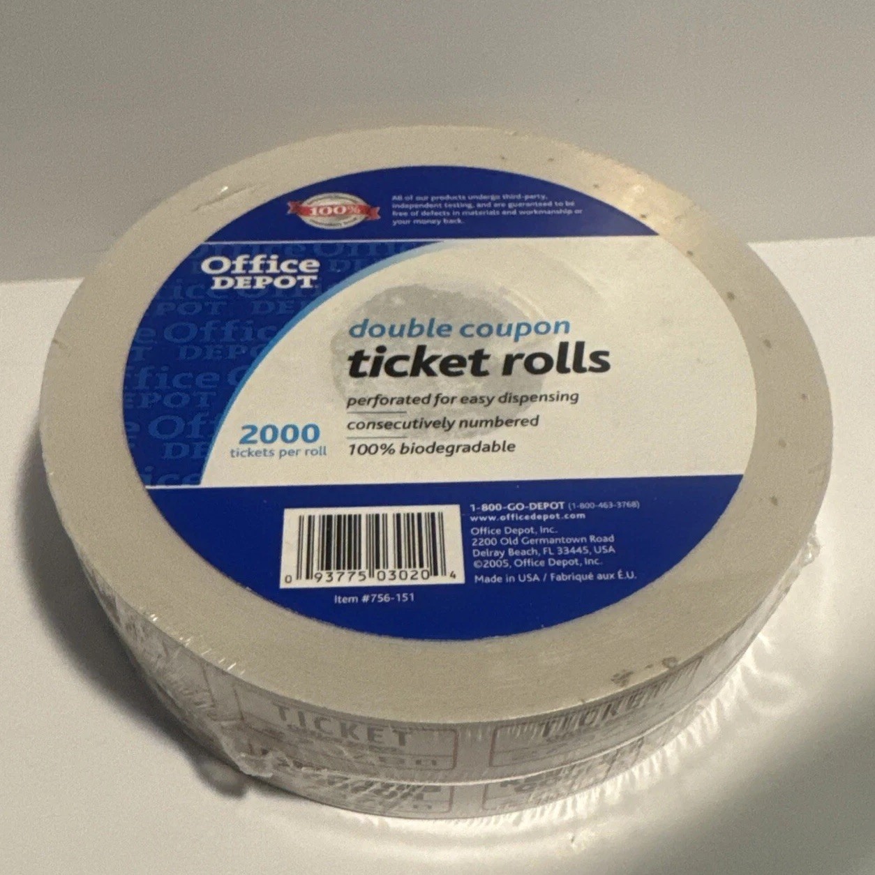 Double Ticket Roll Raffle Drawing 2000 Count Office School-Party-01