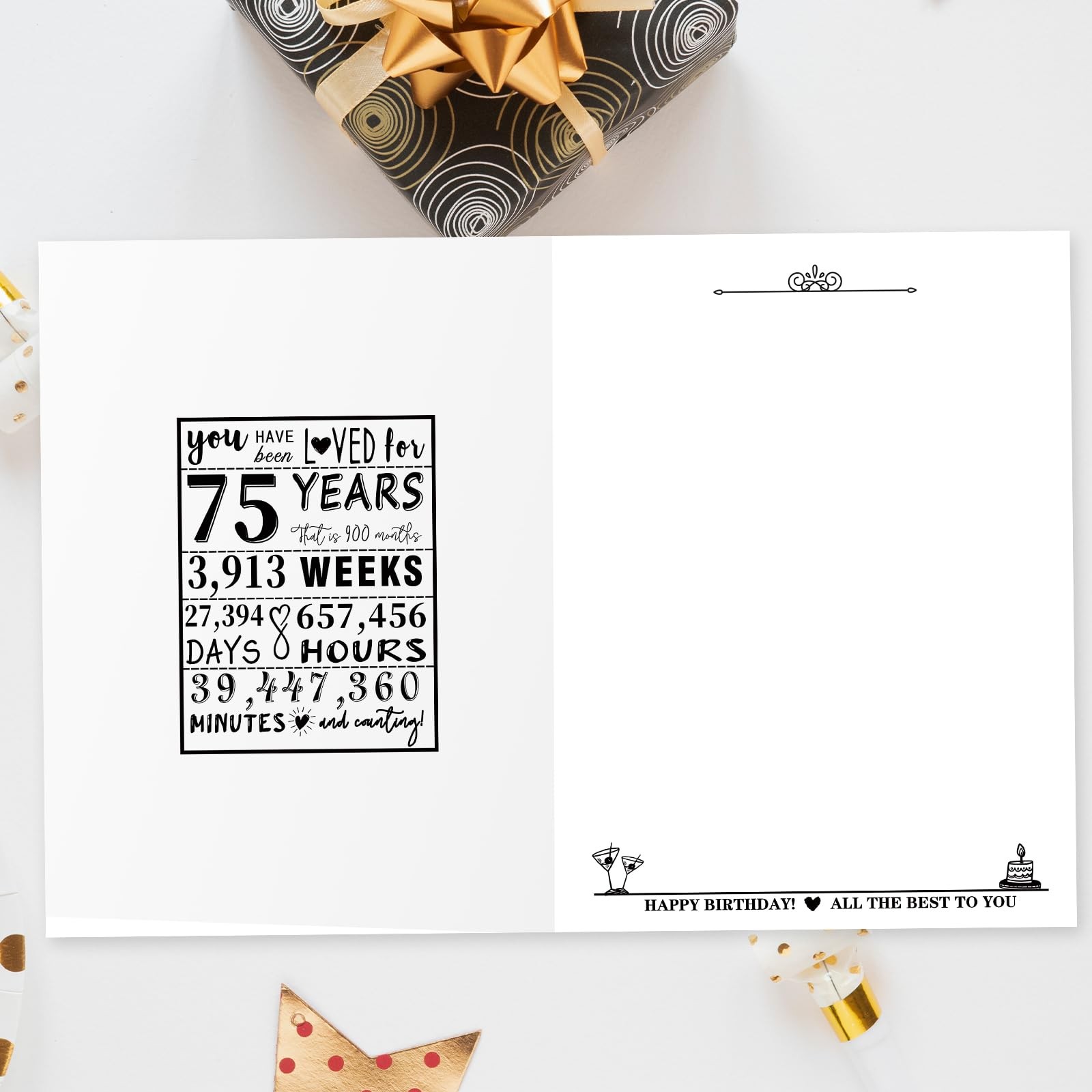 Asmallgf Happy 75th Birthday Gifts for Woman Man, 10.6 x 7.9 inches,