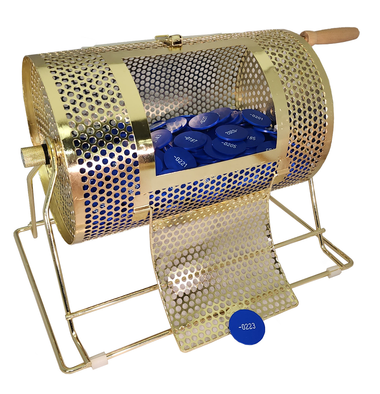 Raffle Drum Set Including Small Drum and Sequentially Numbered Plastic Tokens