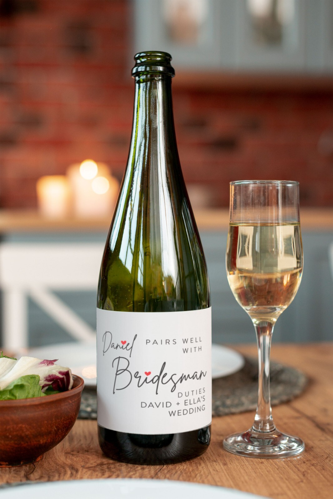 2x Bridesmaid Groomsman Proposal Wine Label | Pairs Well Wedding Party Gift
