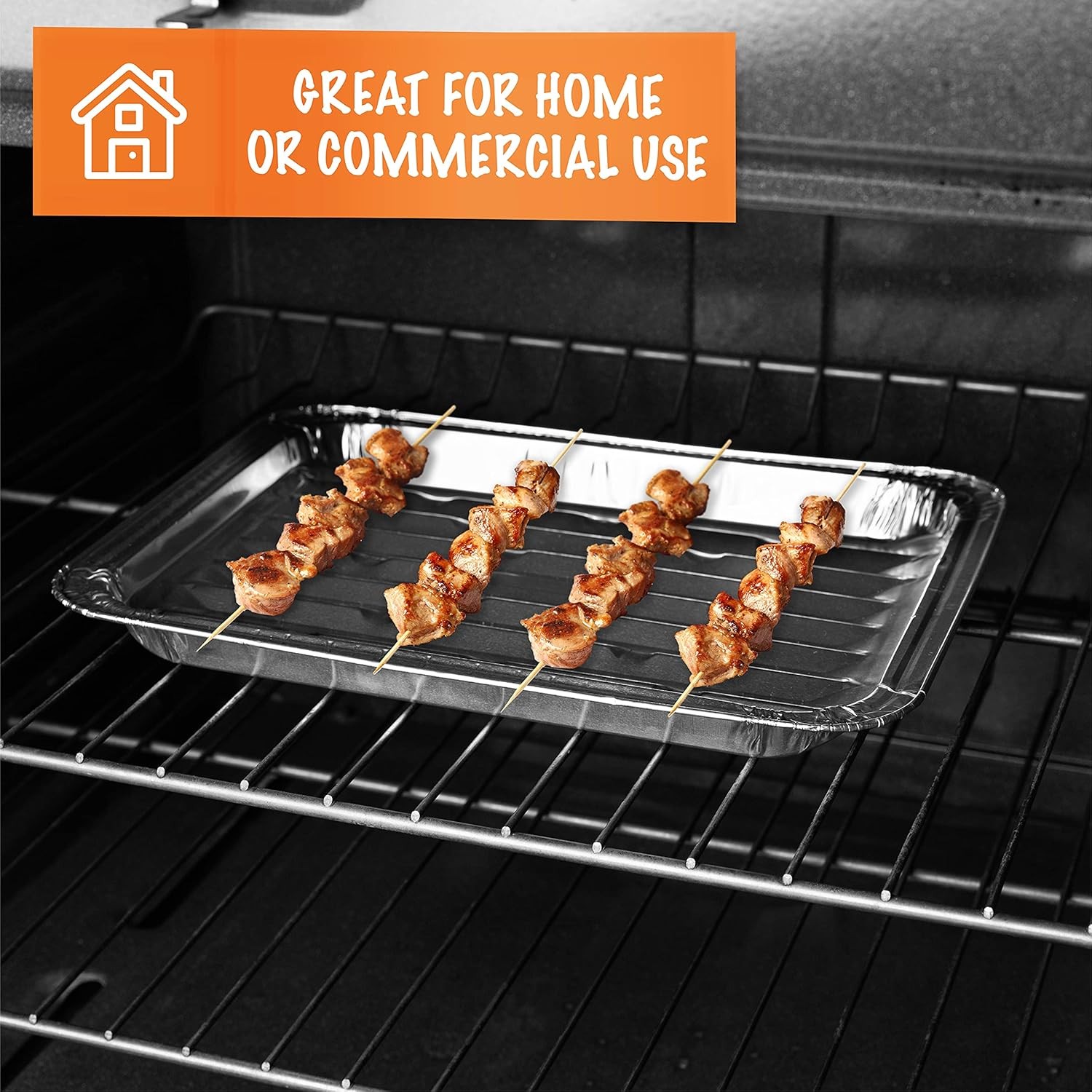 Aluminum Grill Pans, Broiler Pans, Grill Liners, Durable with Ribbed Bottom