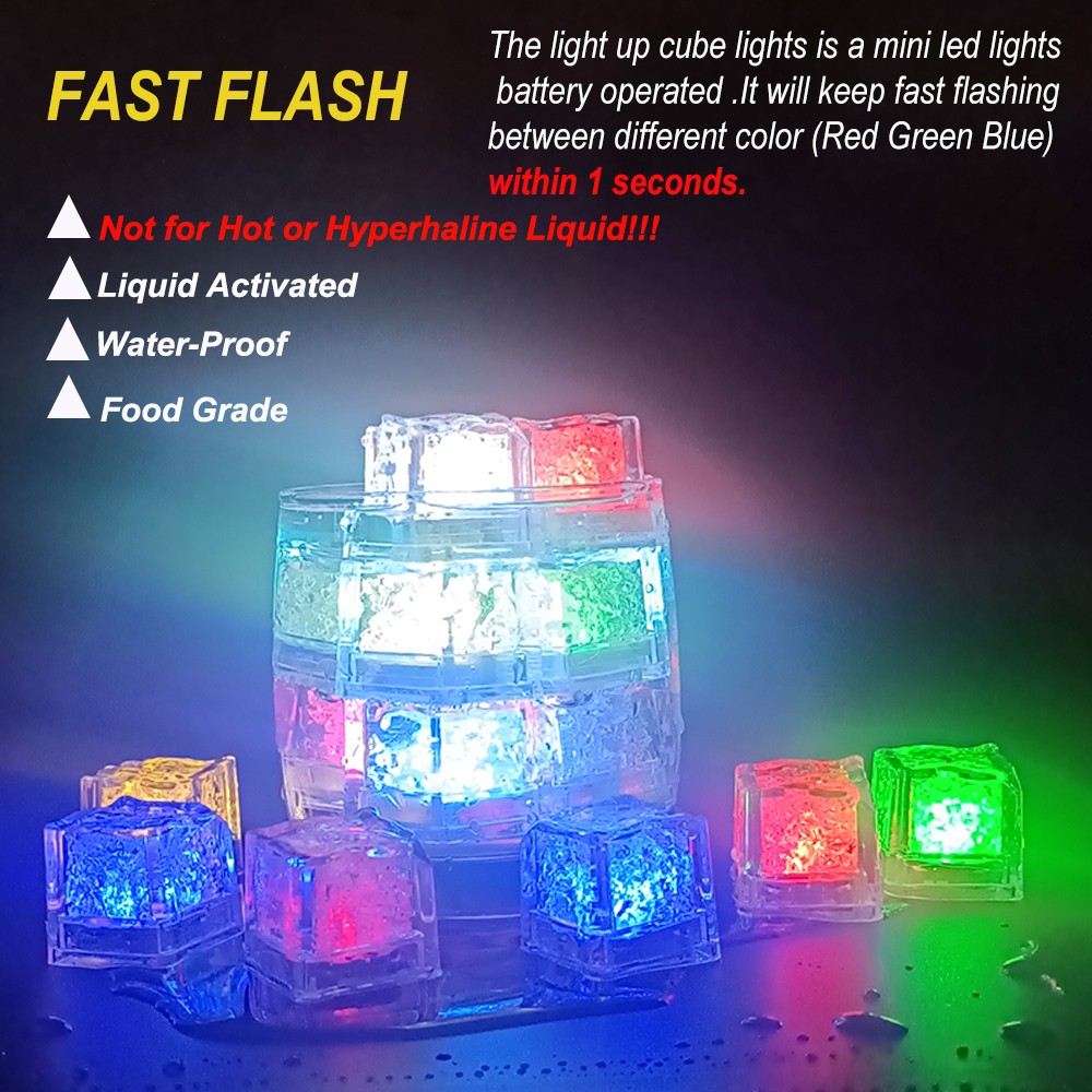Glowing Ice Cube Lights Fast Flash & Slow Flash, Bar Night Club Party Xmas Decor