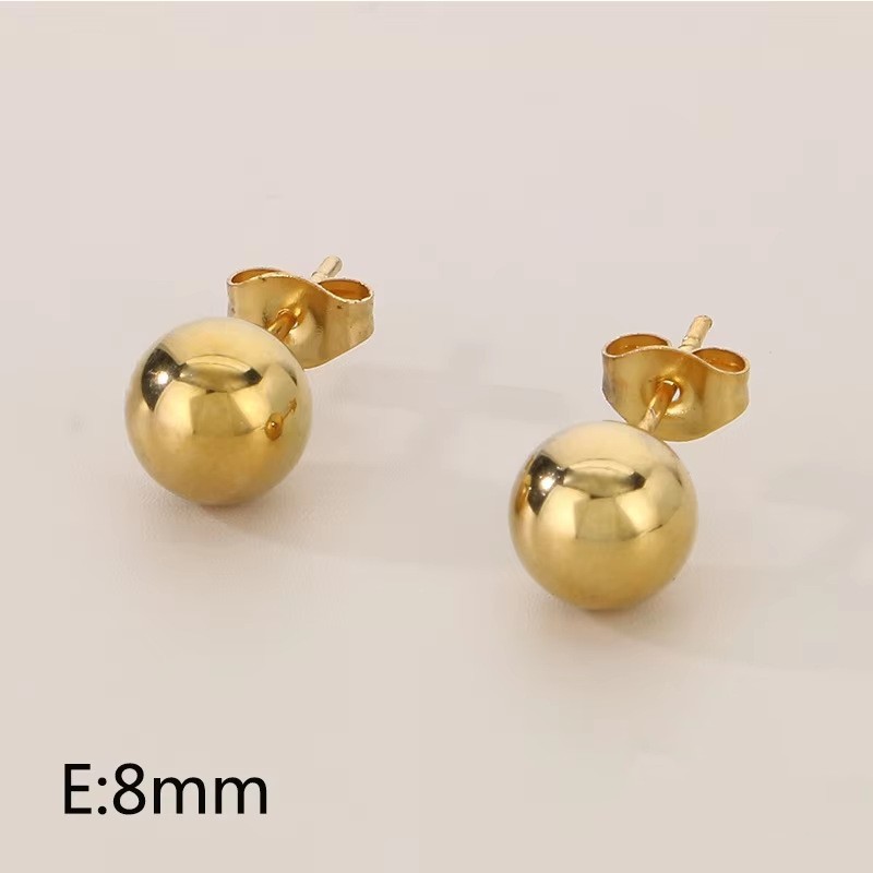 Stainless Steel Ball Stud Earrings Set – Multicolor Bead Earrings for Women Men