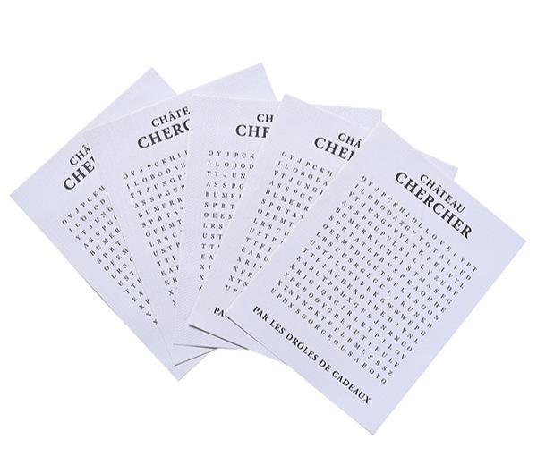 5-Pack Crossword Puzzle Wine Bottle Labels + 3-Pack Gift Wrapping Paper – COMBO!
