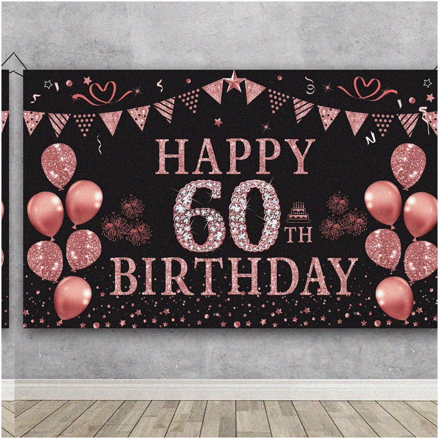 Rose Gold 60th Birthday Celebration Banner
