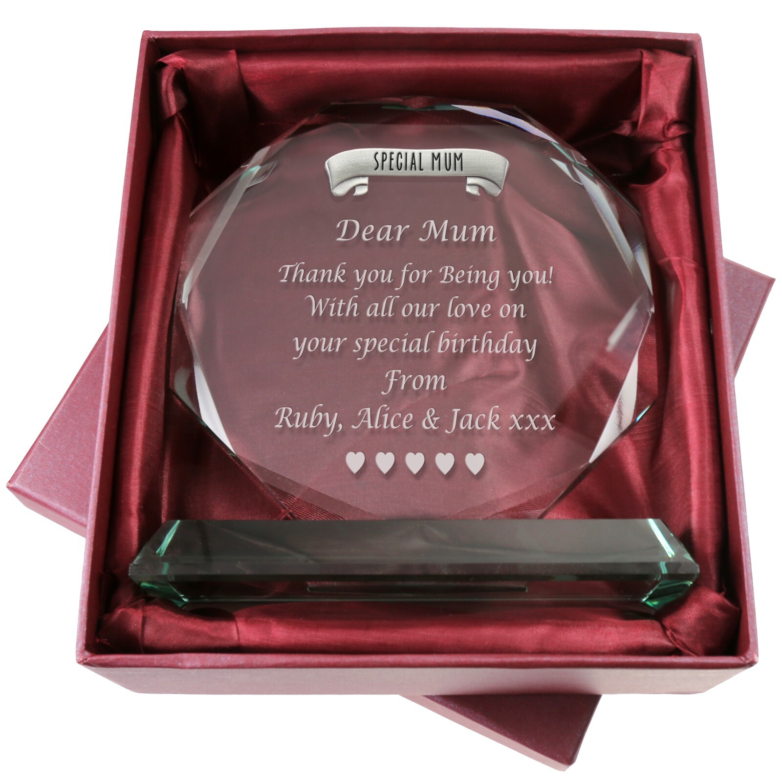 Special Mum Personalised Glass Gift Birthday Christmas Xmas Mothers Day Gifts