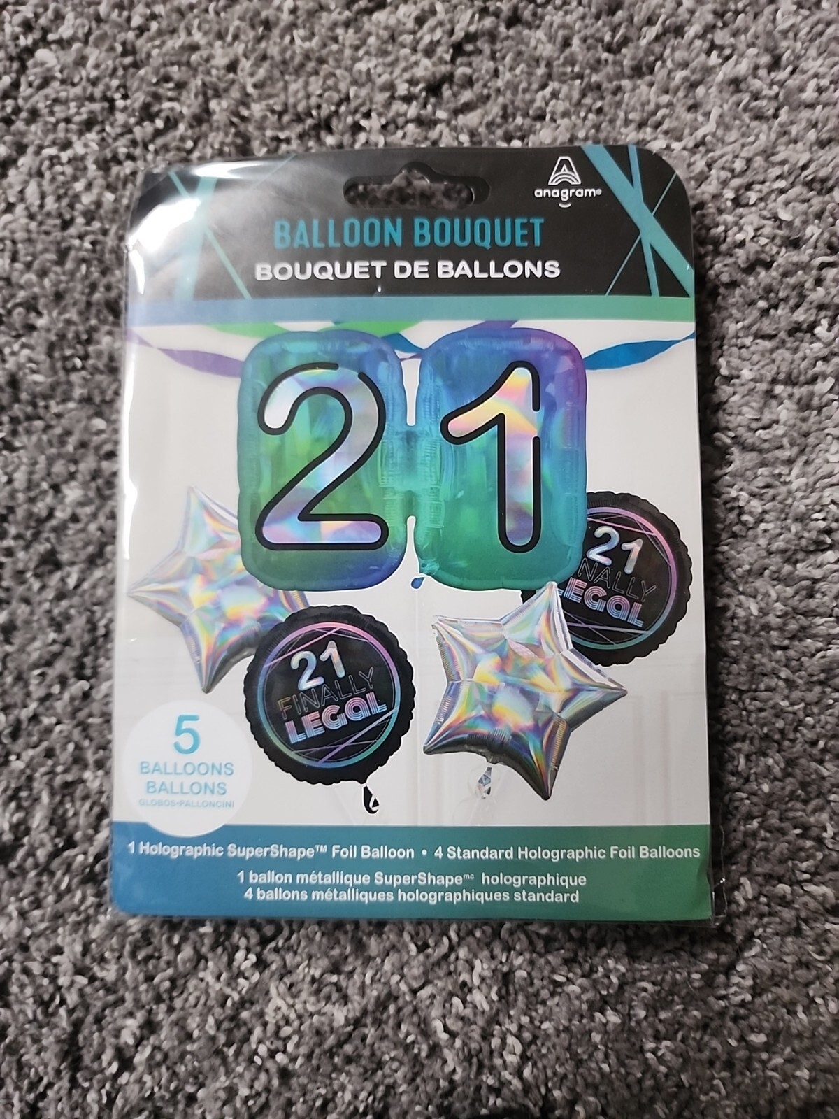 Anagram 21st Birthday Balloon Bouquet