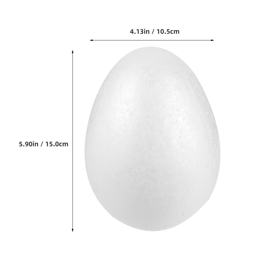 3Pcs Durable White Polystyrene Foam Eggs for Craft DIY Easter Painting and Decor