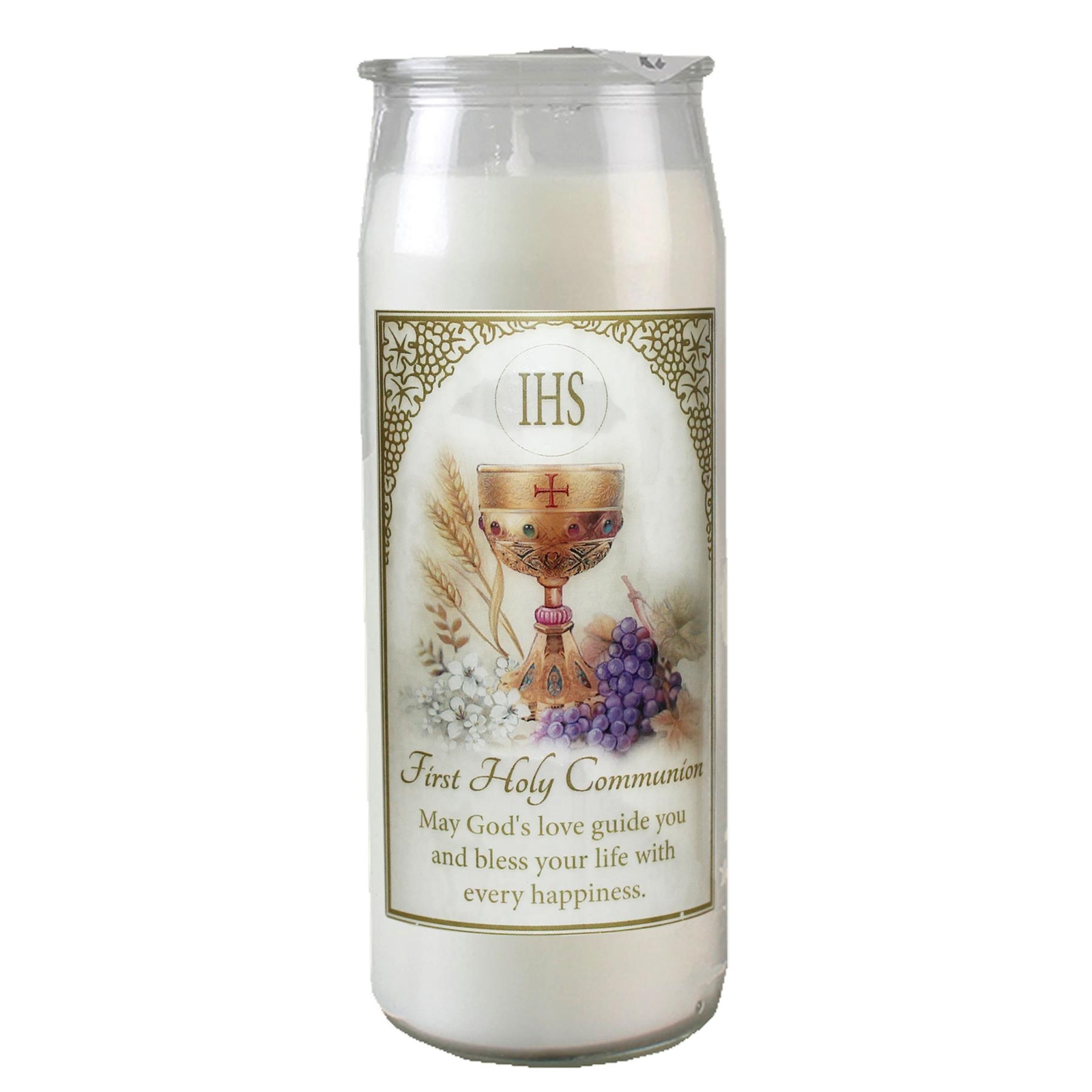 First Holy Communion Candle in a Glass Jar 72Hr Burn Time