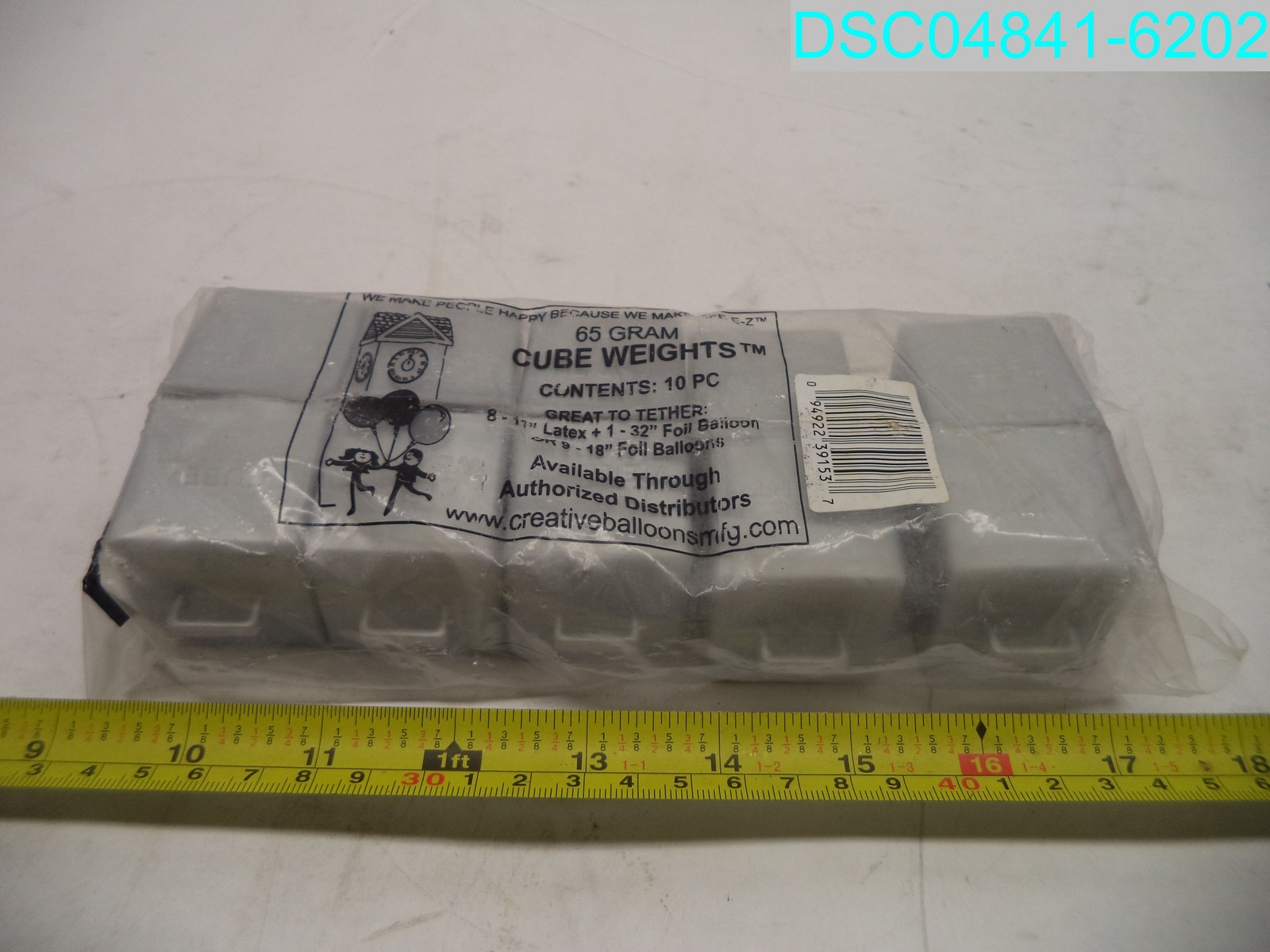 QTY=10: Creative Balloons Cube Weight 65 g Metallic Silver 094922391537