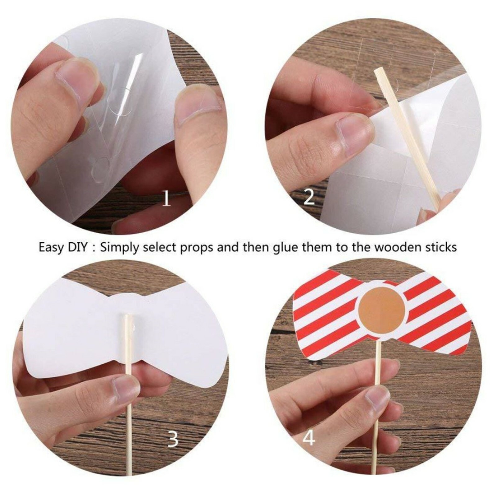 Lip Eyeglass Bow tie Hat Birthday Party beard Selfie Photo Booth Prop Game Sign