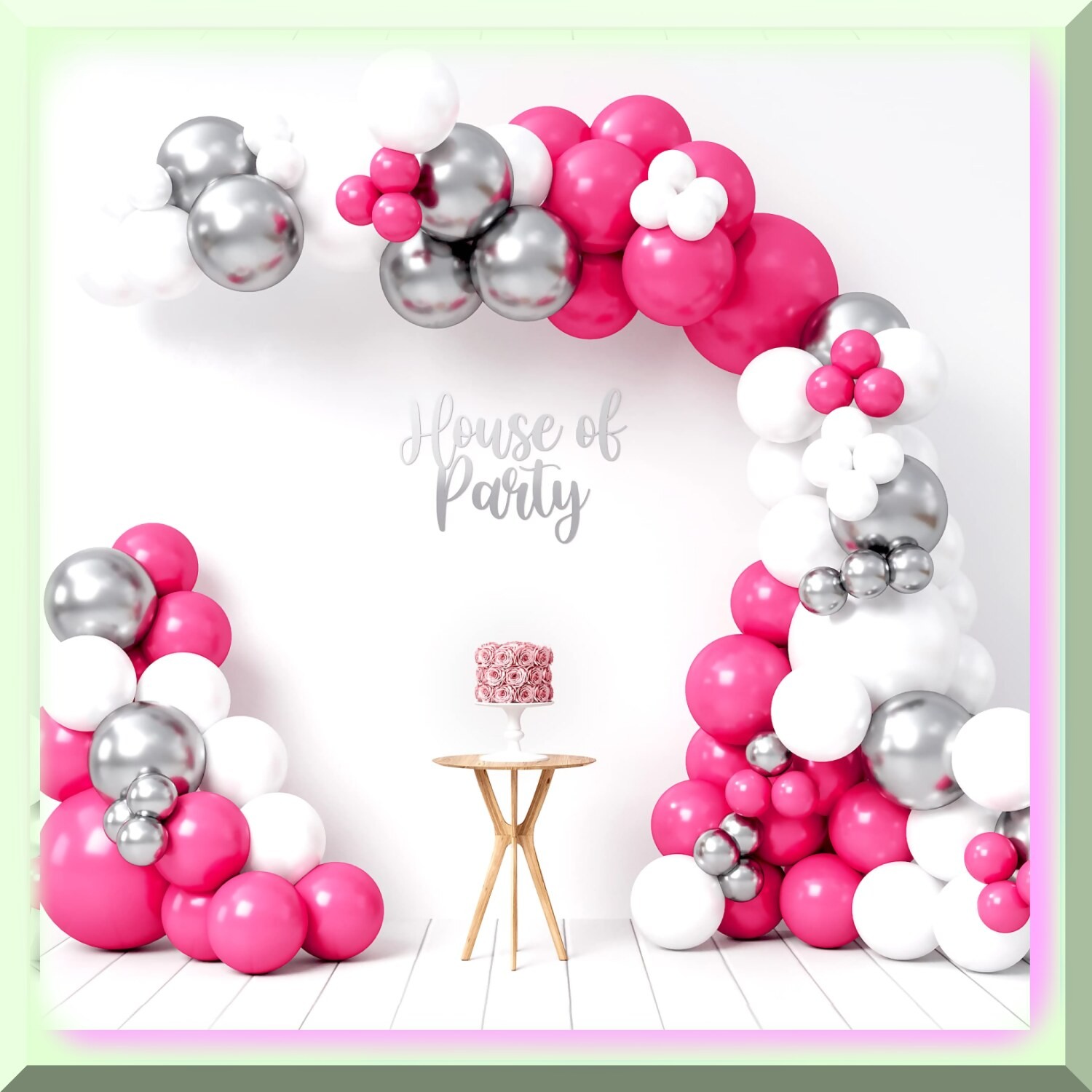 Vibrant Pink Balloon Garland Kit with Latex Balloons