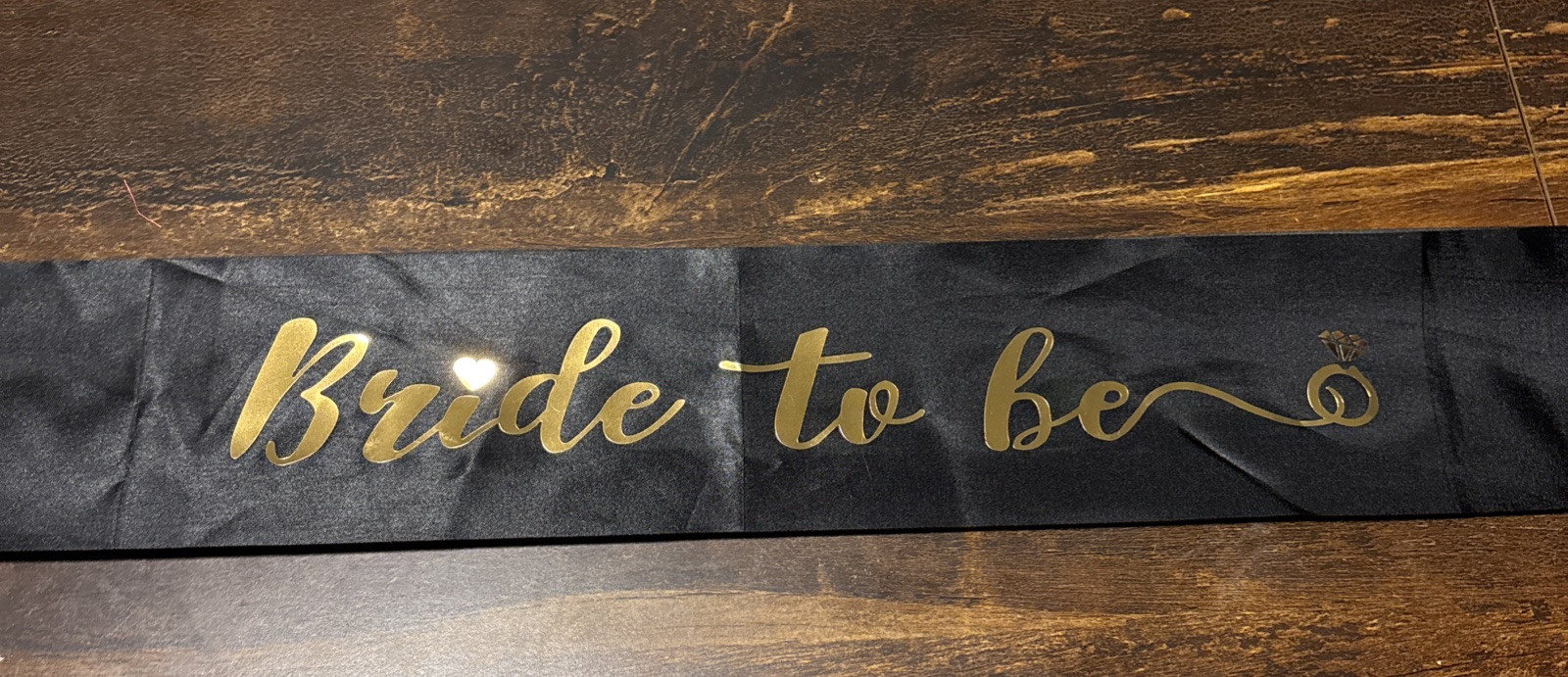 Bride To Be white and gold sash Party Decoration Personalise