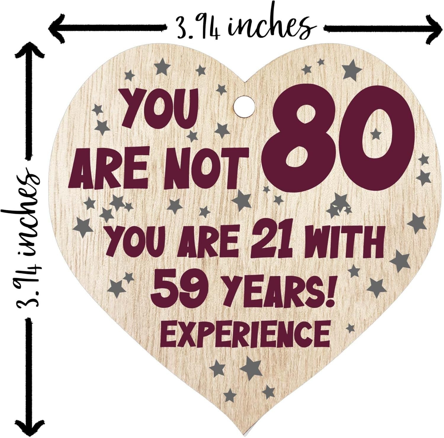 Unique Handmade 80th Birthday Gift – Light Wood Heart Plaque for Mum & Dad