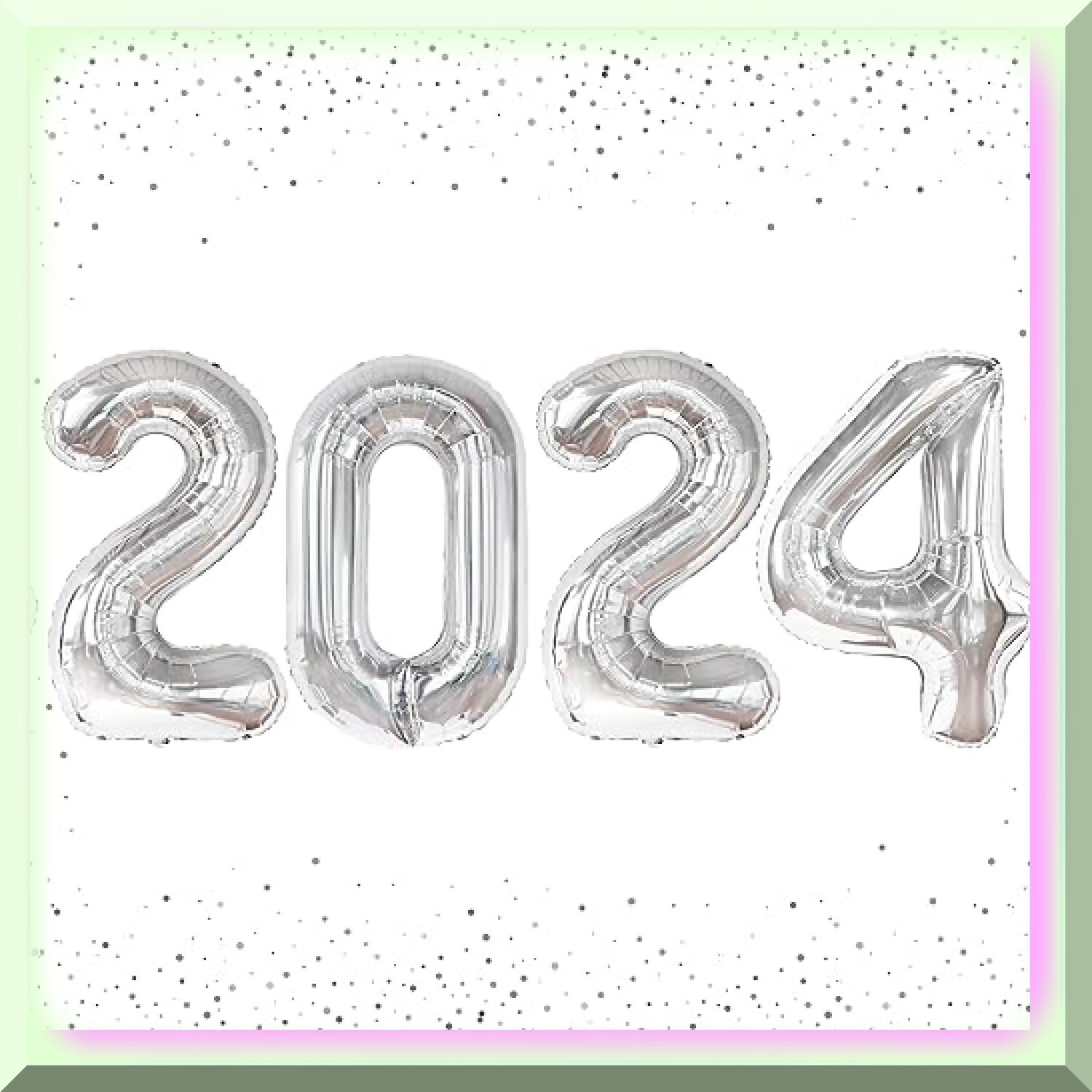 Silver 2024 Celebration Balloon Set 42 Inch