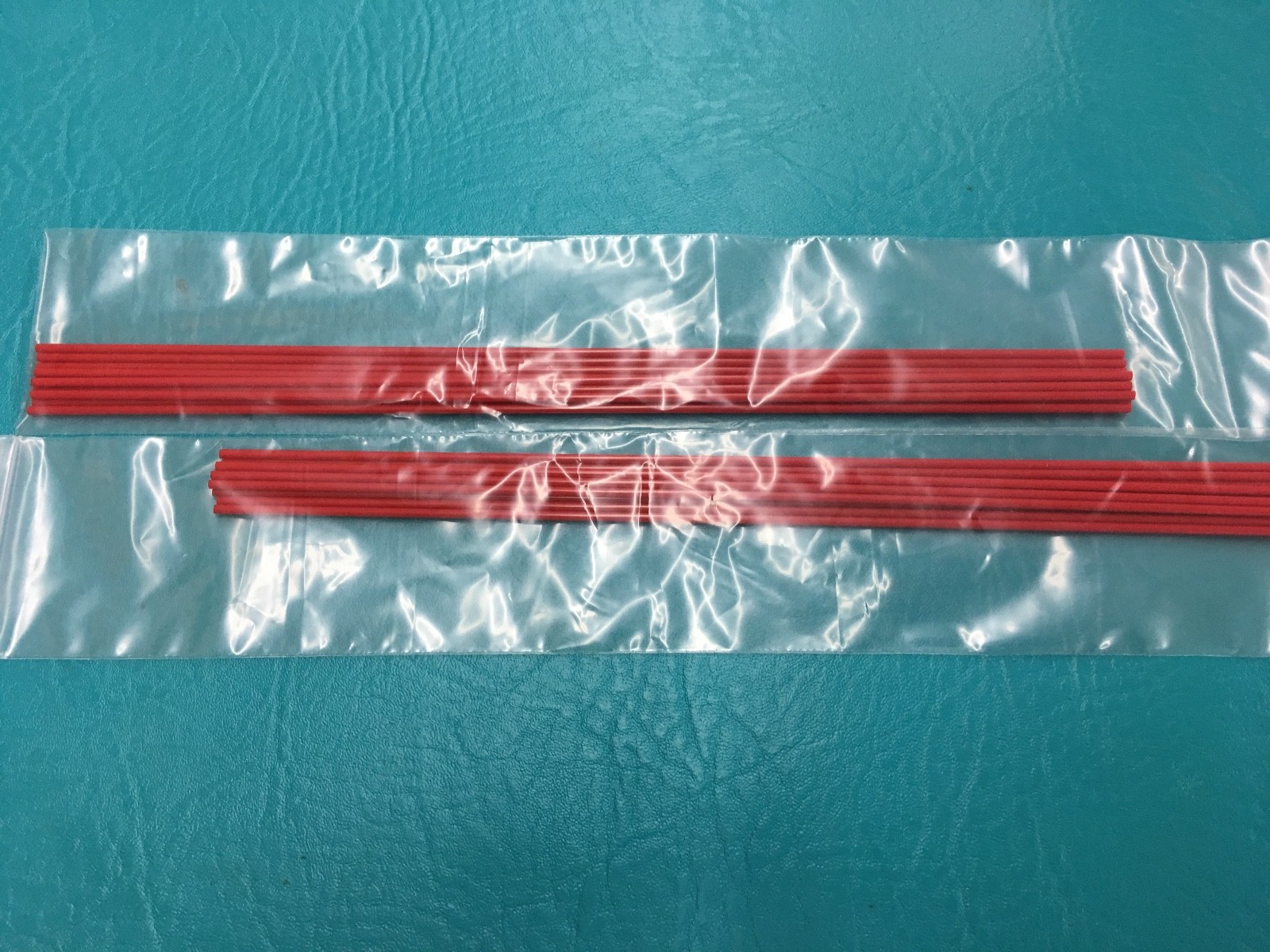 Two (2) packs of ten (total 20) 10″ Sipping Straws Drink Tea Small Hole Stir Red