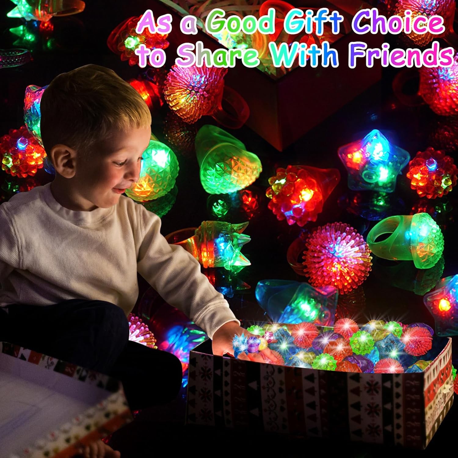 200pcs glow rings, glow in the dark party supplies, 6 styles of rings,