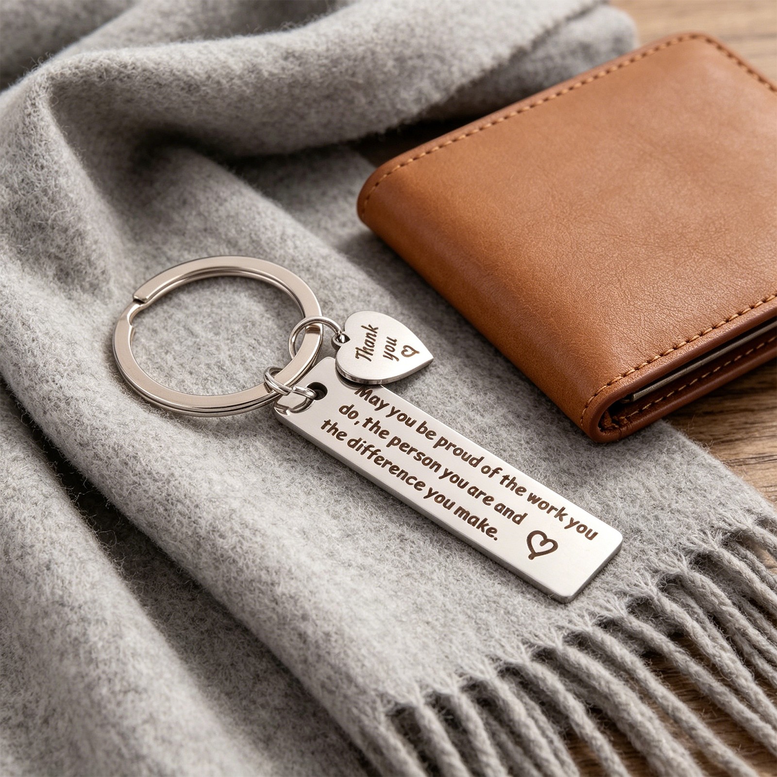 6 Pcs Thank You Gifts Keychain Appreciation Keychain Make a Difference3026