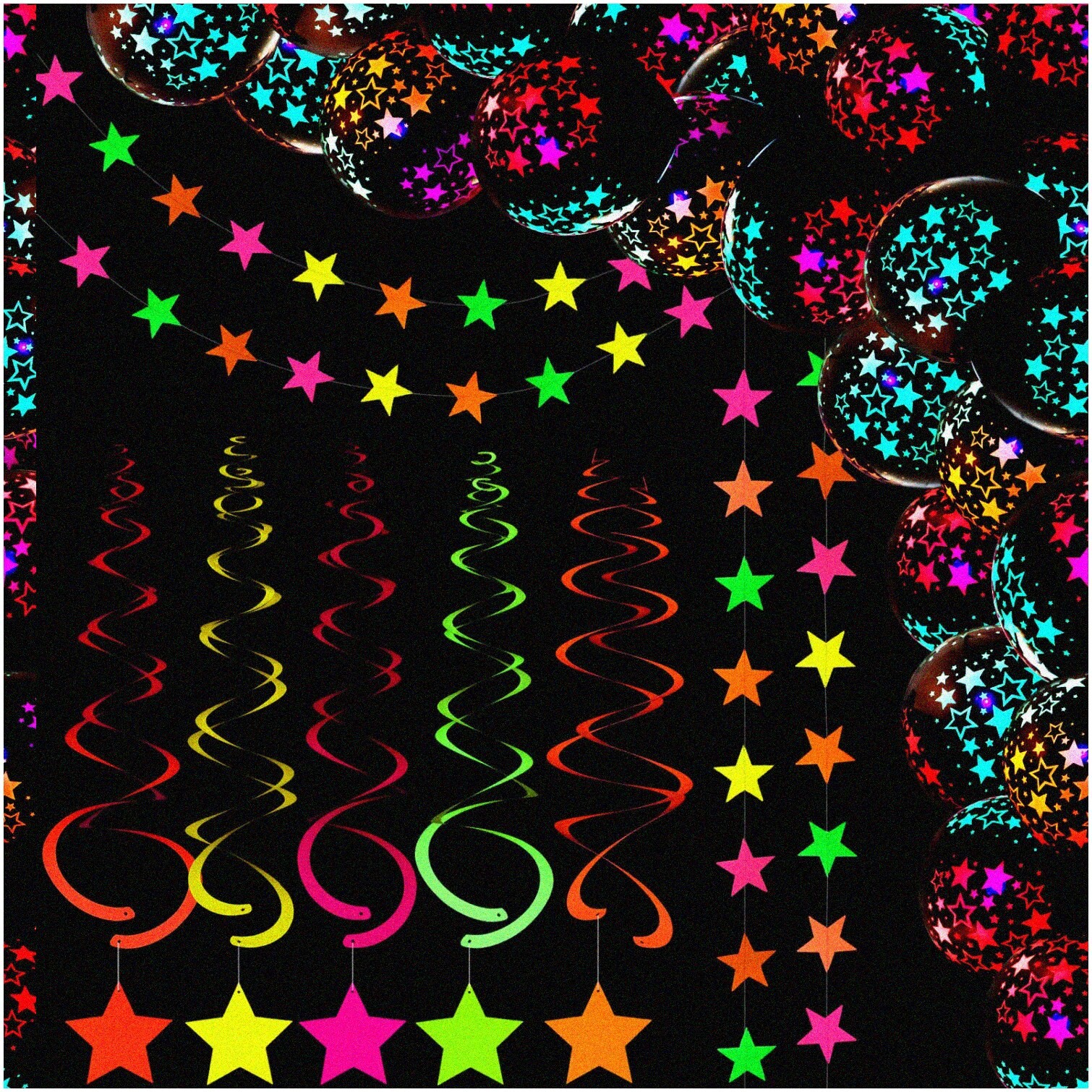 GlowFest Neon Balloon Party Set with UV Glow Balloons
