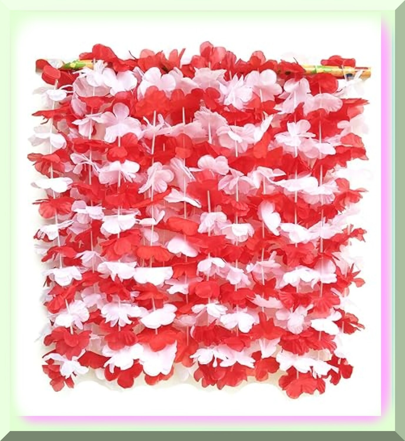 Red and White Tropical Flower Necklaces