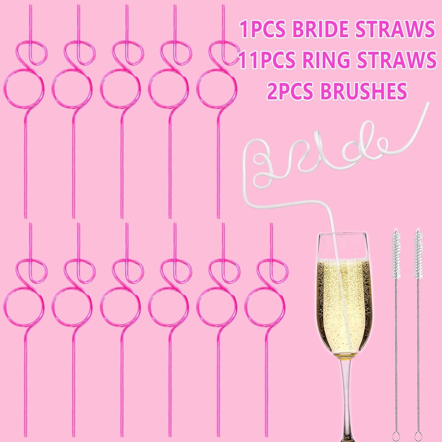 12PCS Bachelorette Drinking Straws for Wedding,Bridal Shower Party Favors | 1…