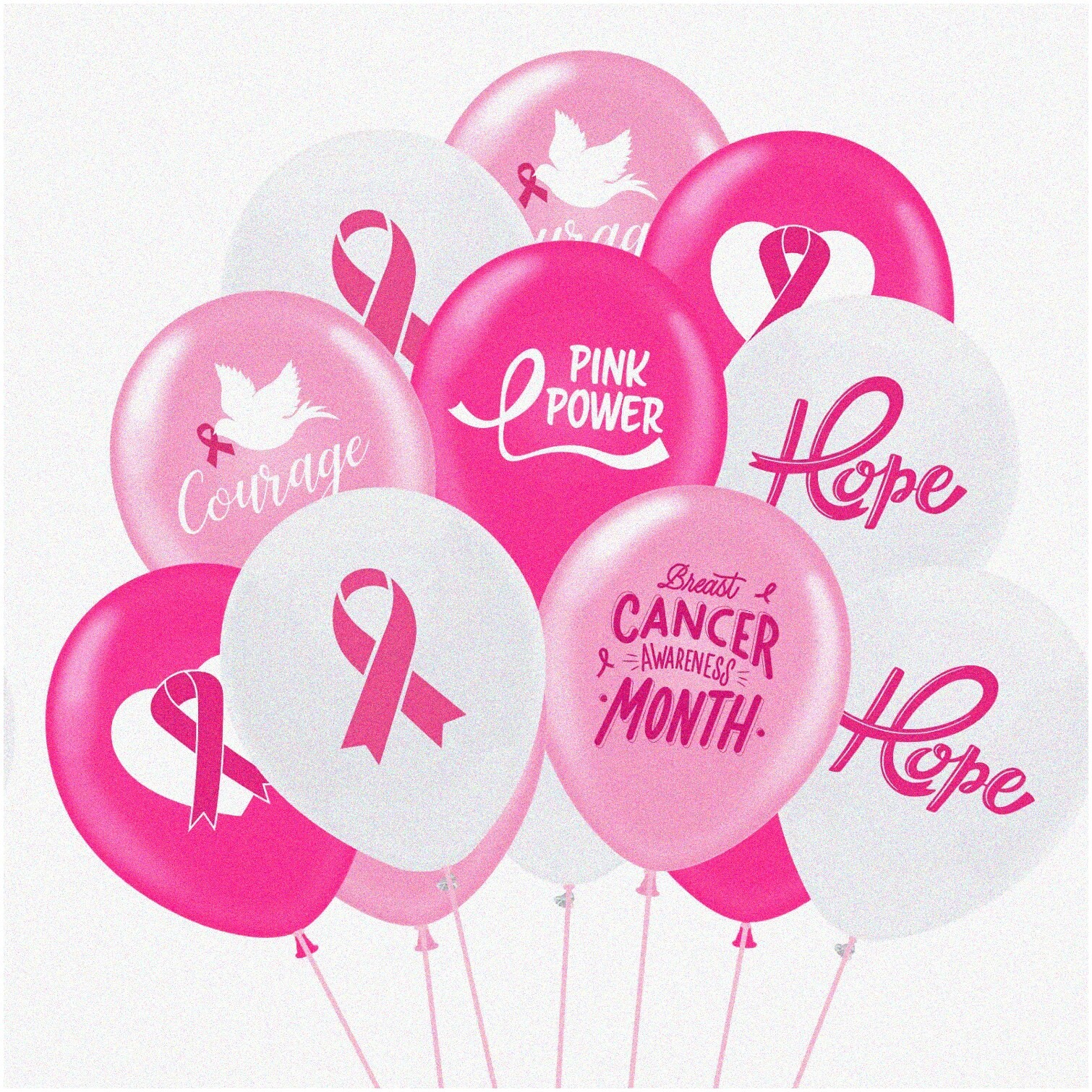 Pink Ribbon Breast Cancer Awareness Balloon Kit