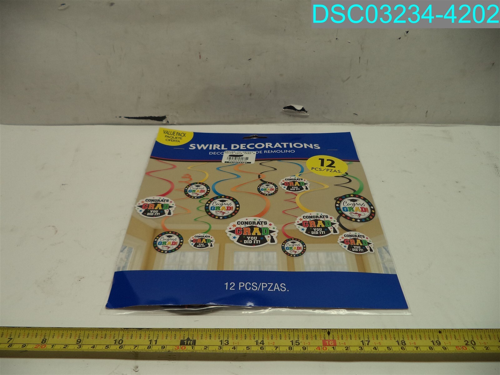 QTY=15 packs: Graduation Colorful Hanging Swirl Decorations 013051412012
