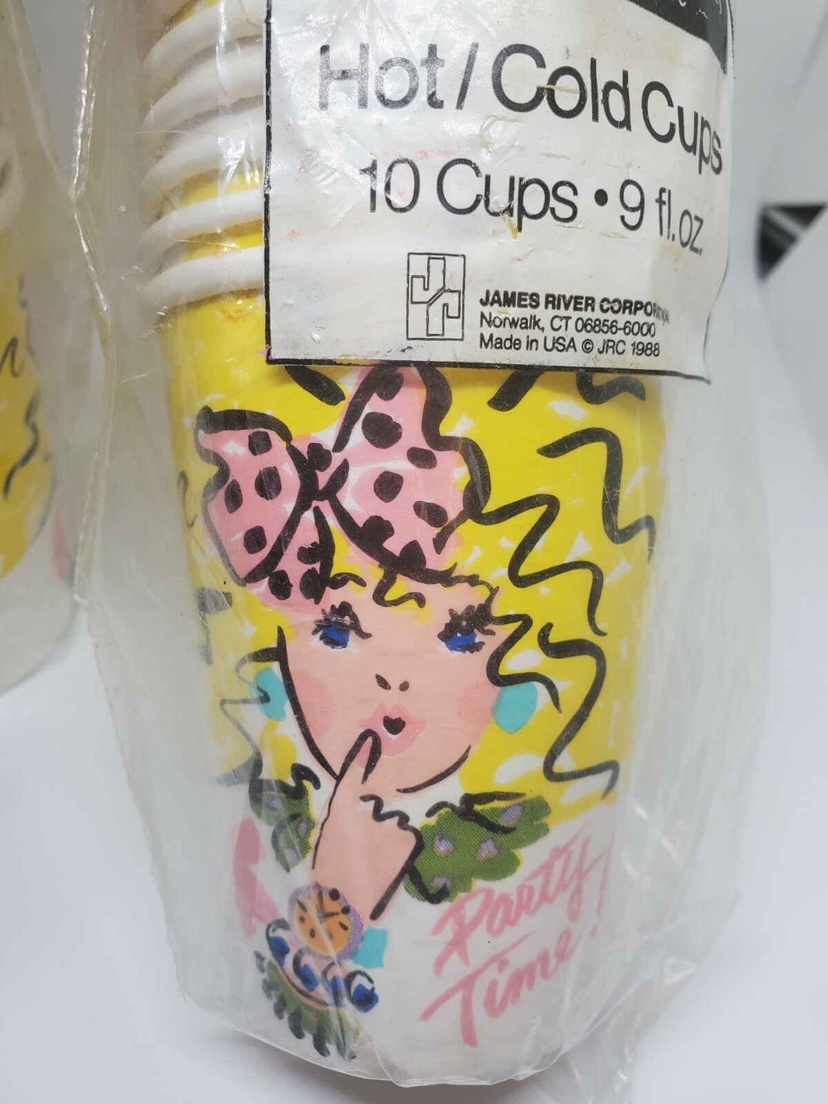 Lot of 12 new Vintage Party/Slumber party Ware cups napkins table cloth invites