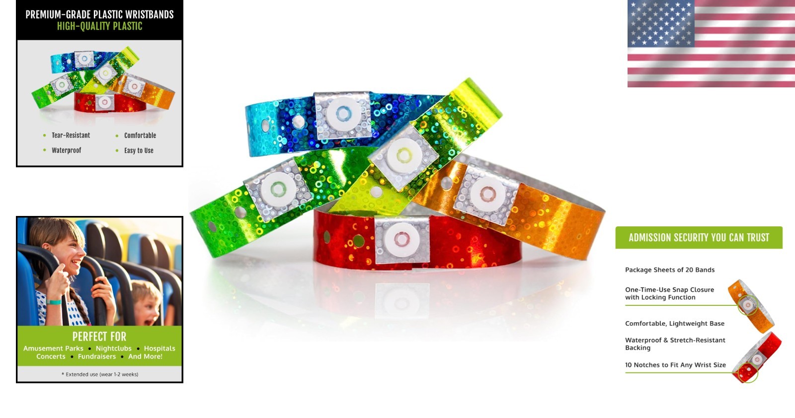 VIP Identification Wristbands – 500 Count Holographic Pack