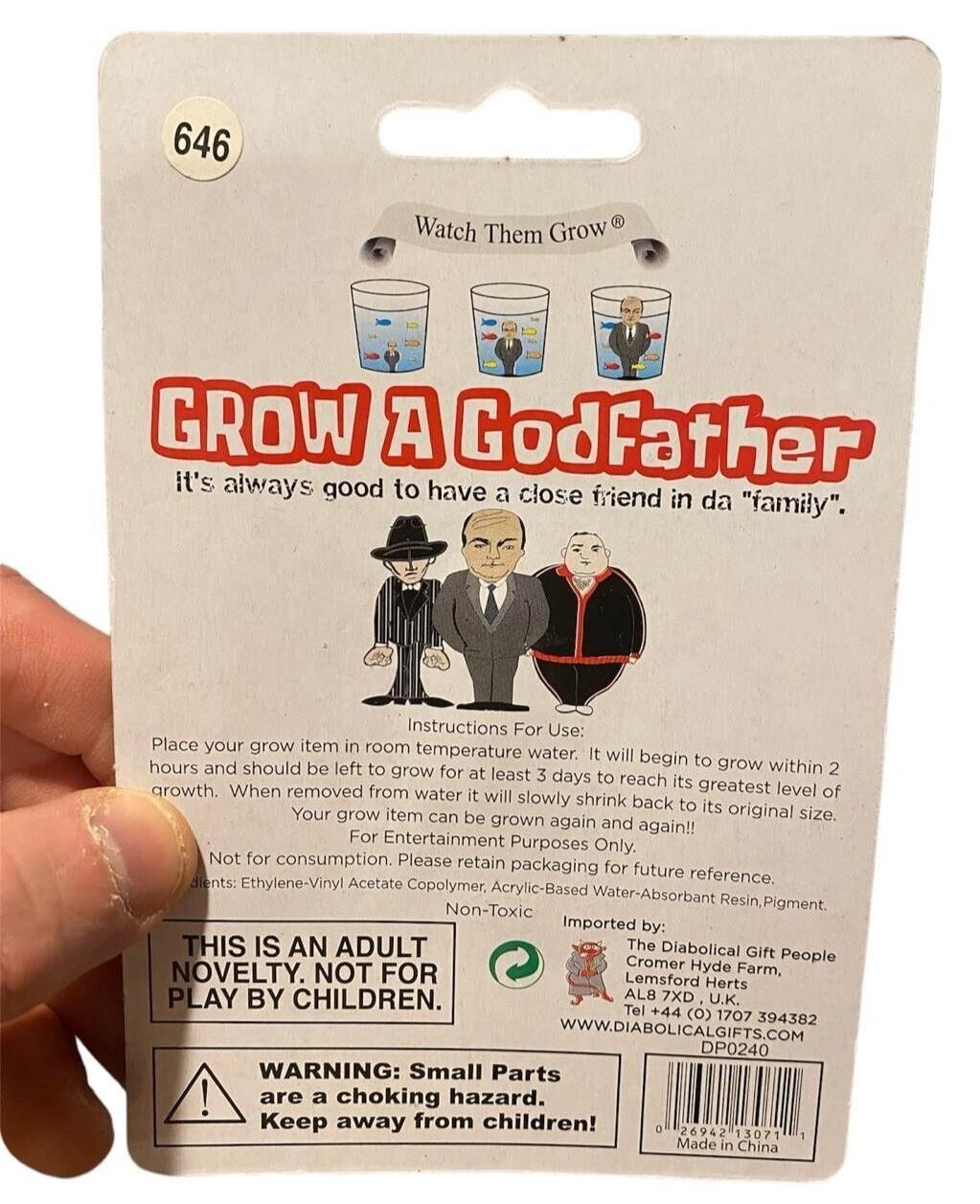 SET OF 3 Grow your own Godfather – Mobster – Hit Man Set – Fun Gag Joke Novelty
