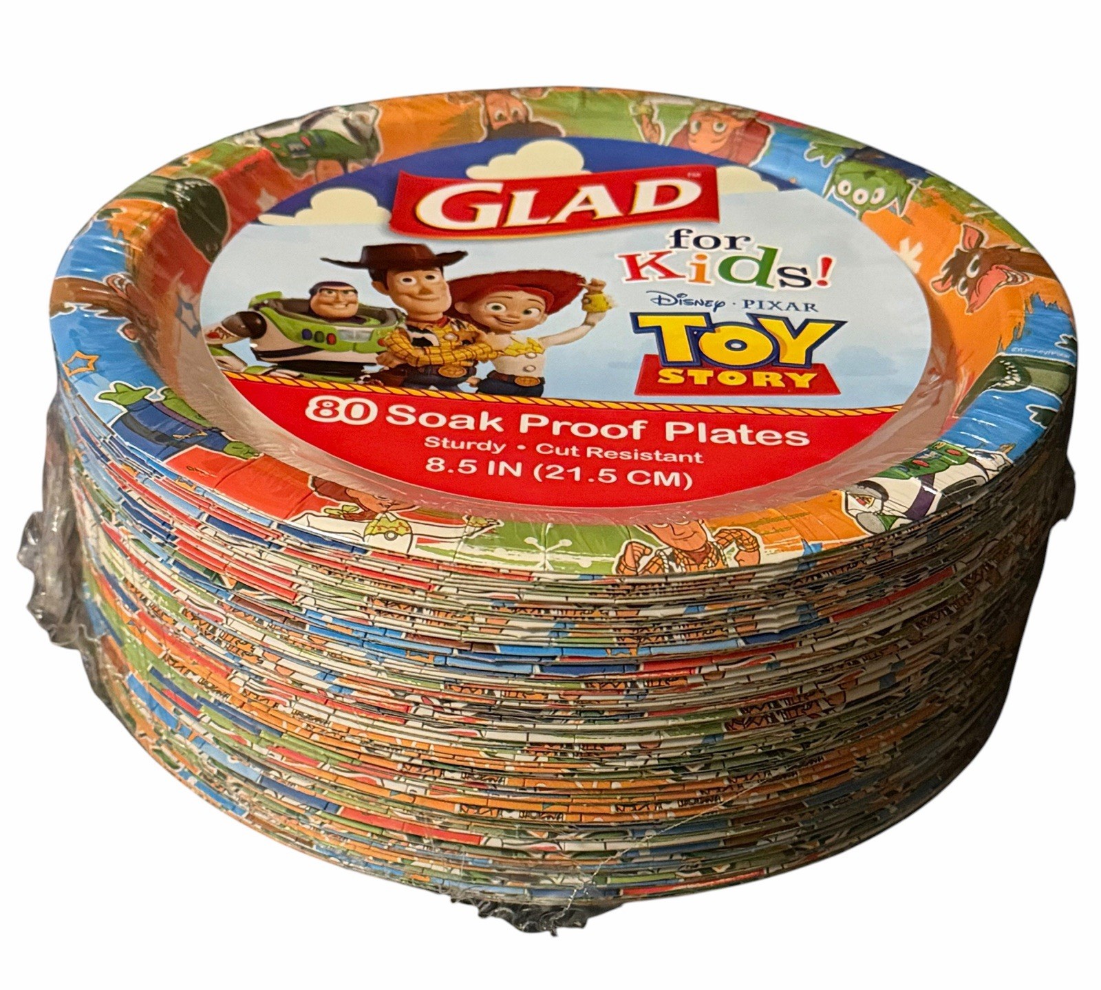 TOY STORY 80ct Paper Party 8.5” Soak/Proof 8.5in PLATES Glad 80CT NEW