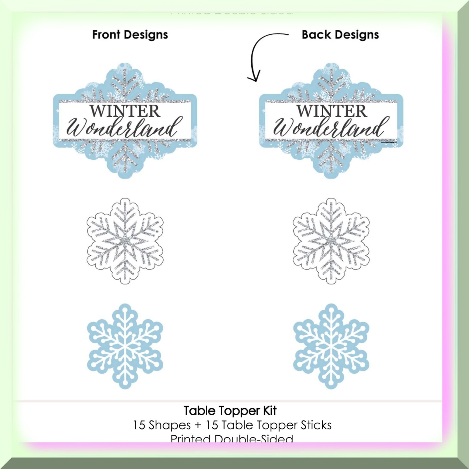 15-Piece Winter Snowflake Table Decor Set