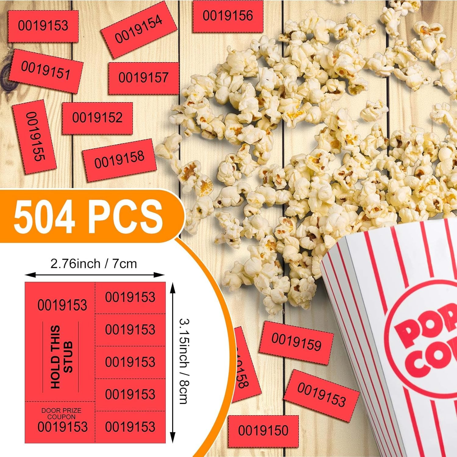 504 Sheets 5 Bid Raffle Ticket with Different Numbers Per Sheet Chinese Auction
