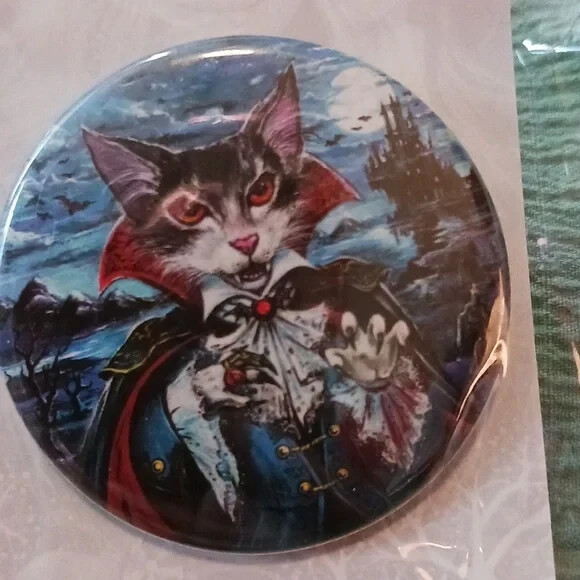 New EW artwork Button DraCatula, pin for Halloween, Costume, Party, Cosplay, etc