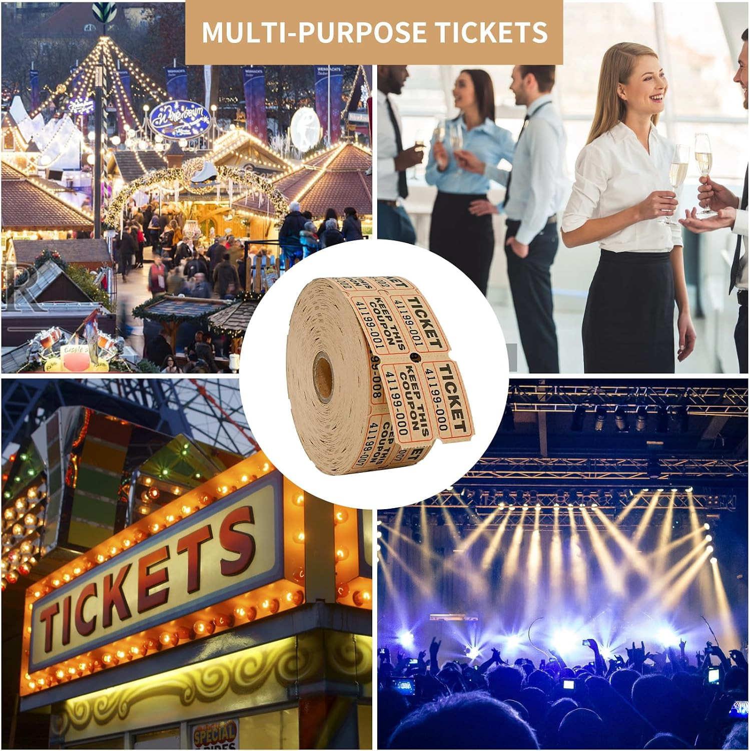 Raffle Tickets Double Rolls 1000 Per Roll 50/50 Raffle Tickets for Events,Car…