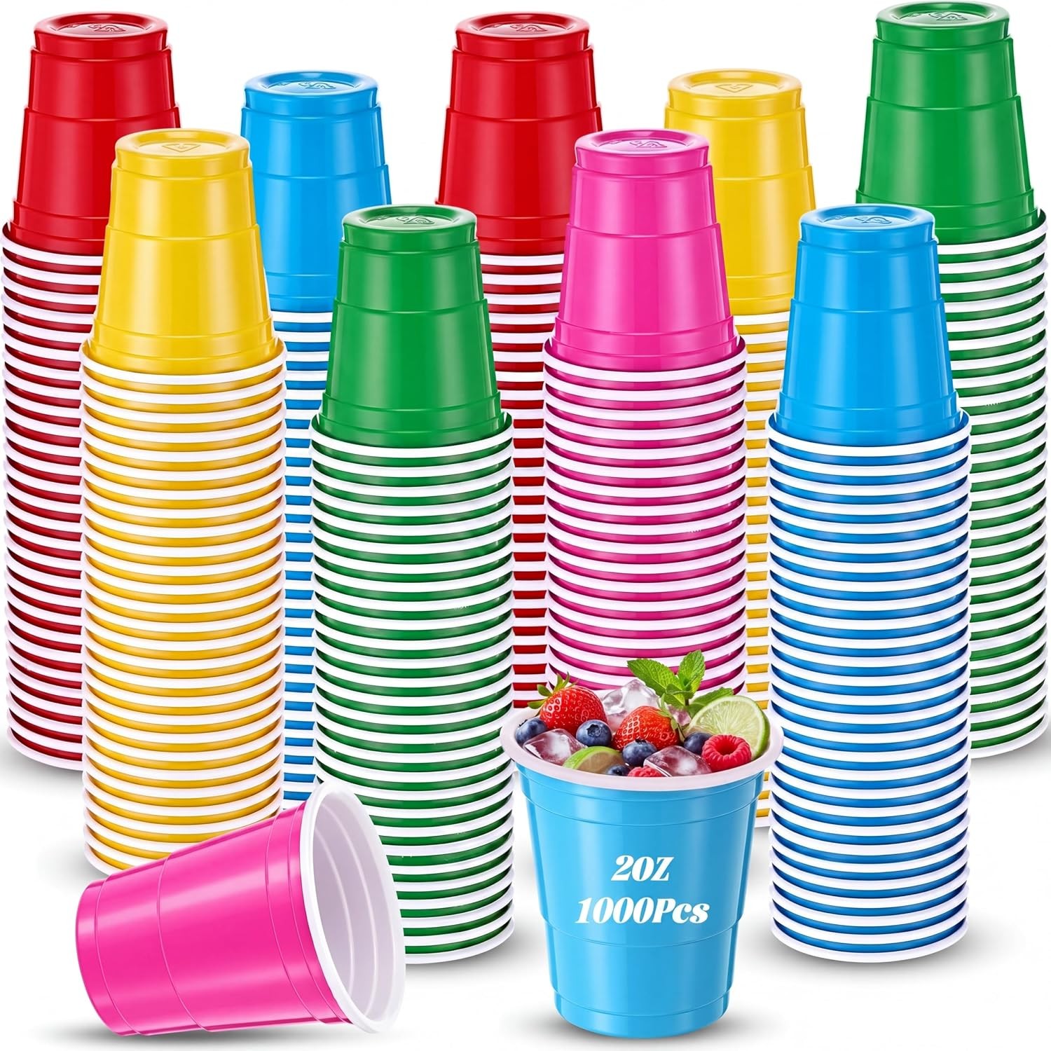 1000 Pack 2 oz Plastic Shot Glasses Mini Disposable Shot Cups for Parties,