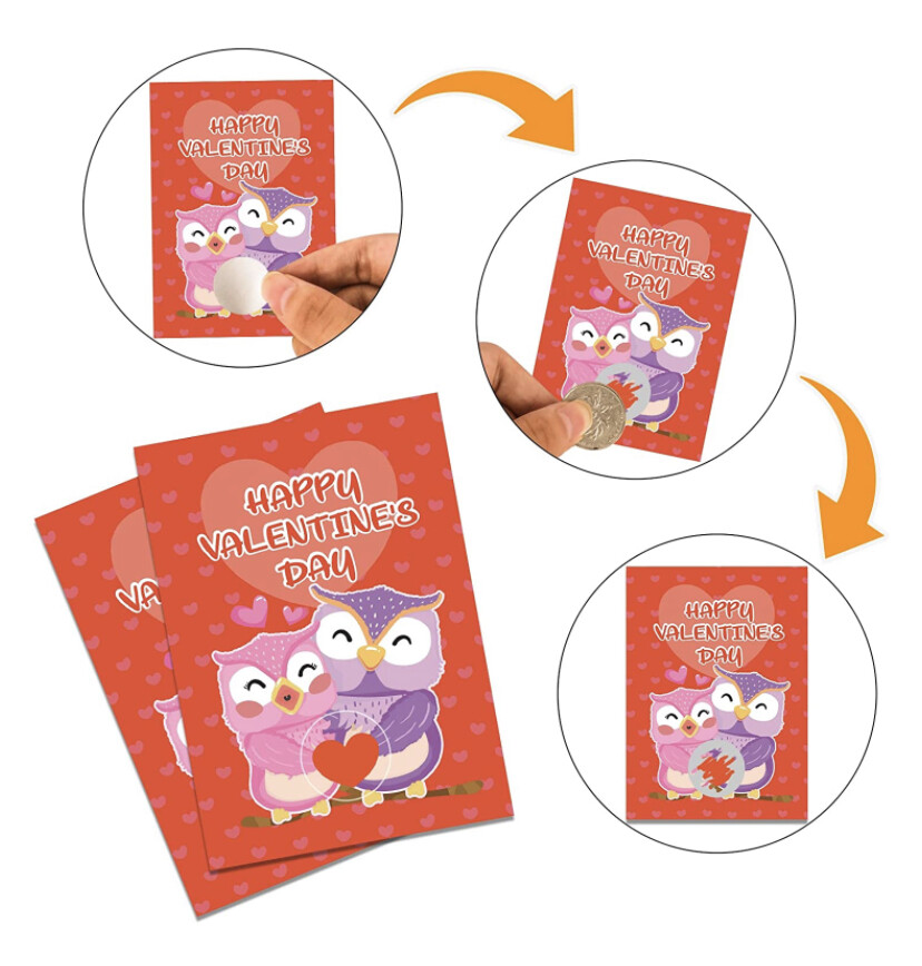 36 Pcs Valentines Day Scratch Off Game Card Event Party Games Raffle Tickets