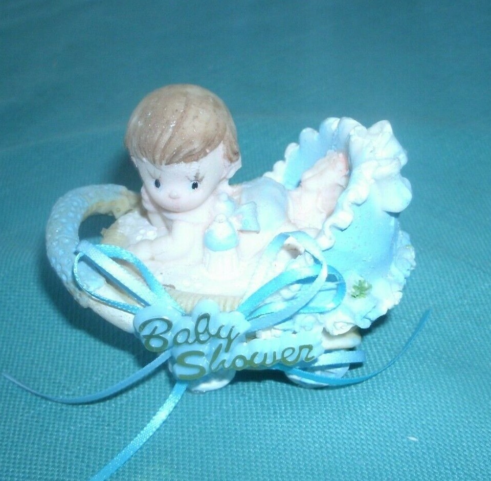 ADORABLE BABY in BLUE BUGGY’ NICE CAKE DECORATION NEW
