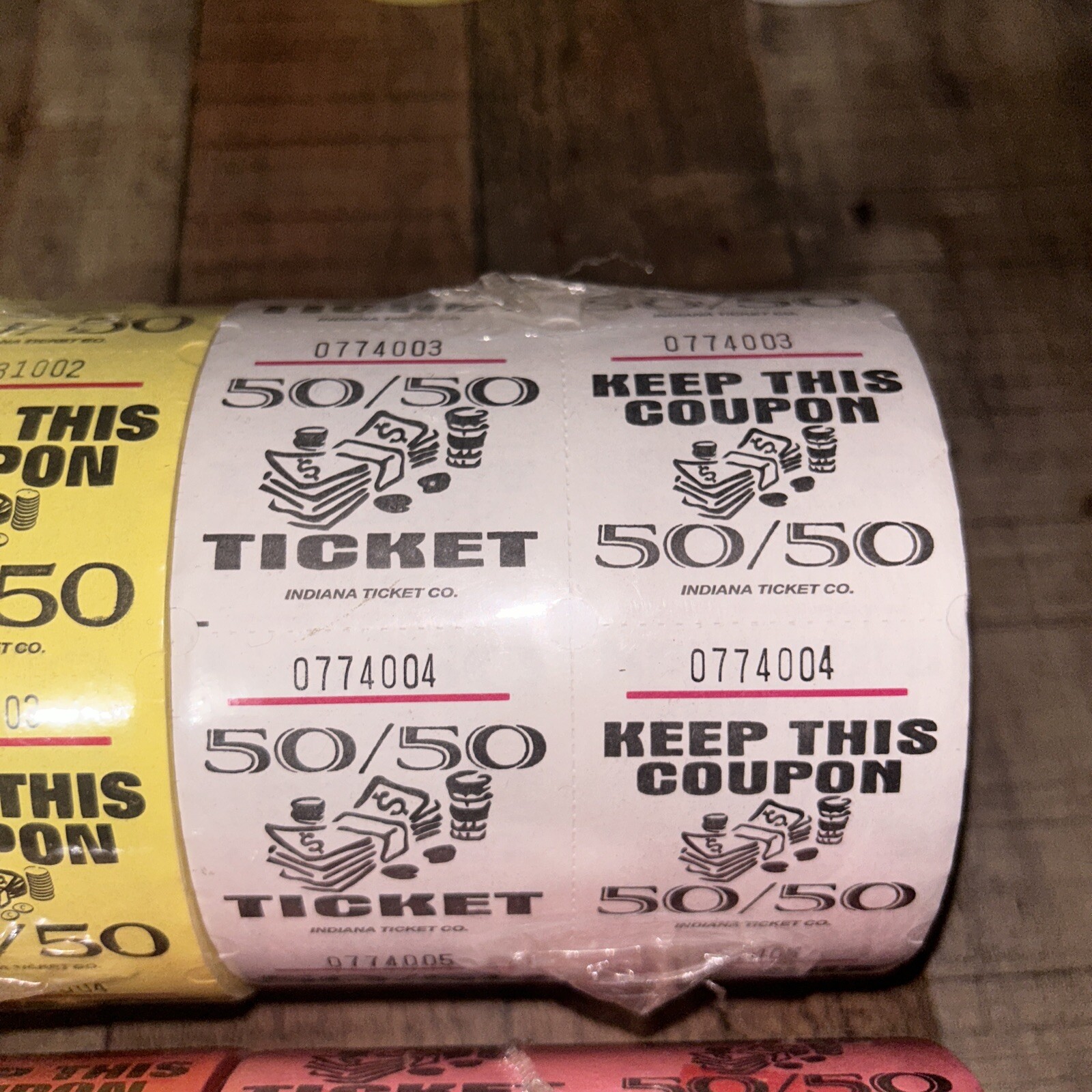 Raffle Tickets Roll of 1000 Marquee 50/50 Style Double Stub – Fundraiser