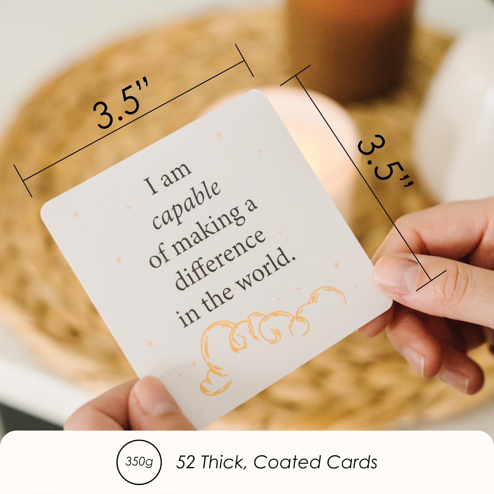 Rennie and Sage I Am Positive Affirmation Cards | 52 Decor 3.5 inches, Paper