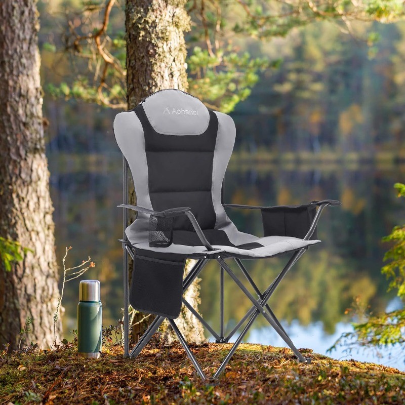 Pack Camp Chairs for Heavy People,Outdoor Folding Camping Chairs with Cup Holder