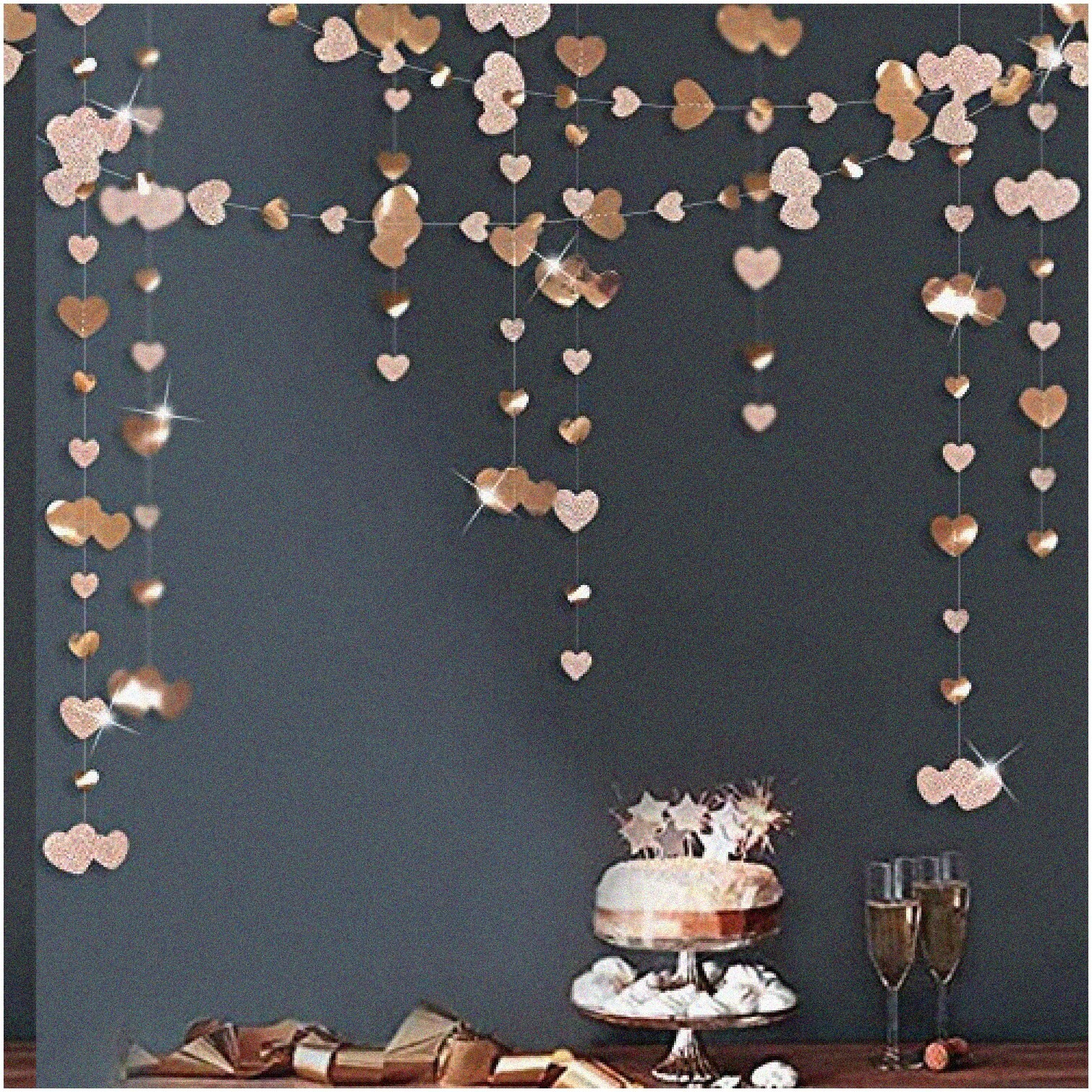 Champagne Gold Heart Garland Celebration Kit