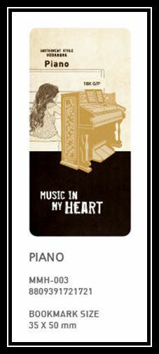 Piano Bookmark Gold-plated Stainless Metal Music Instrument Art Bookmark