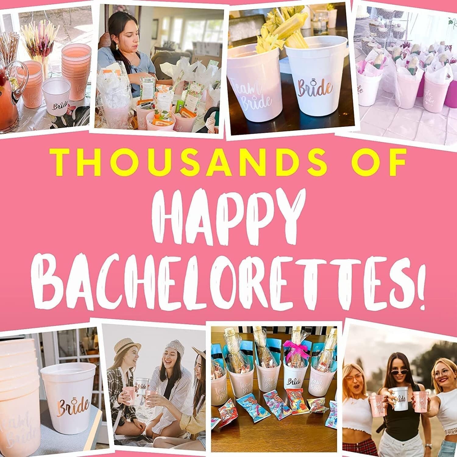 Bachelorette Cups Bride Straw Set – Bachelorette Straws w/Bride & Bridesmaid Cup